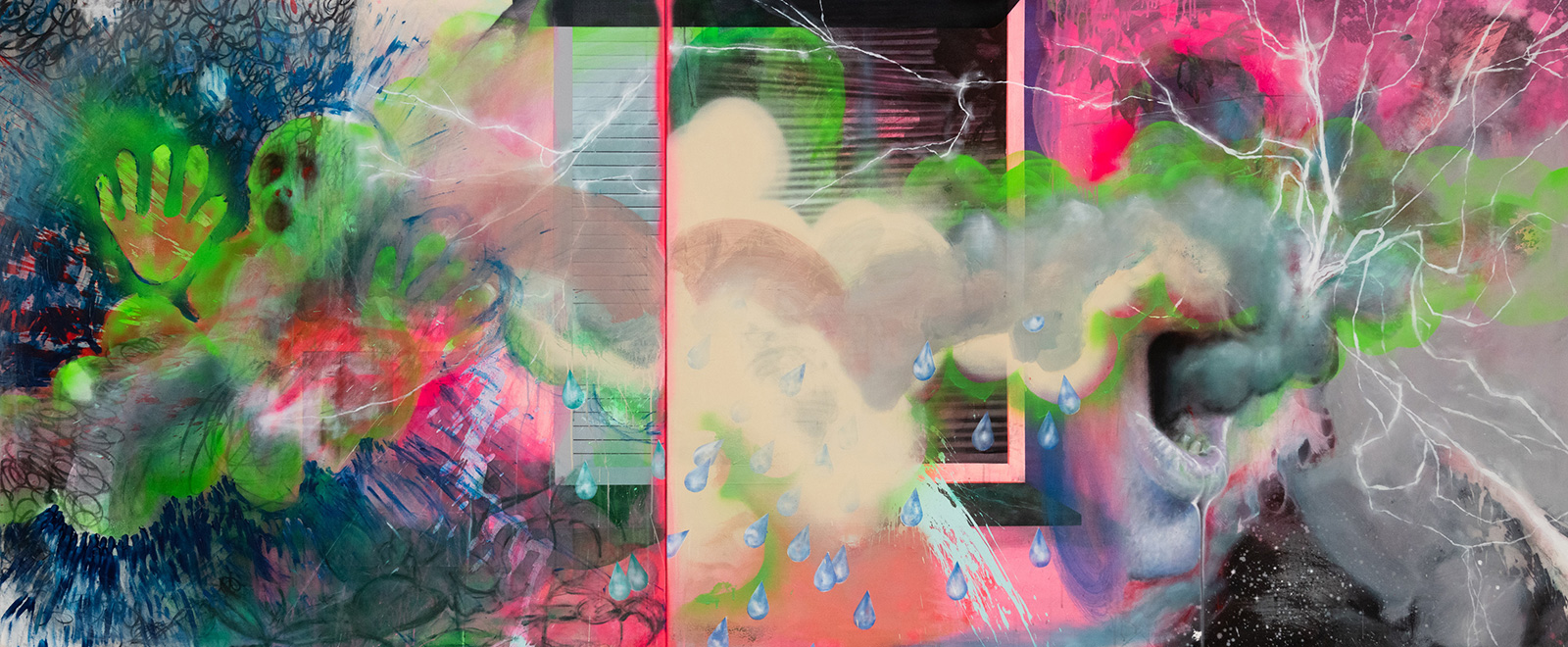 If there is something weird in your neighborhood; SANARE, 350x145cm, Acryl oil mixed media on canvas